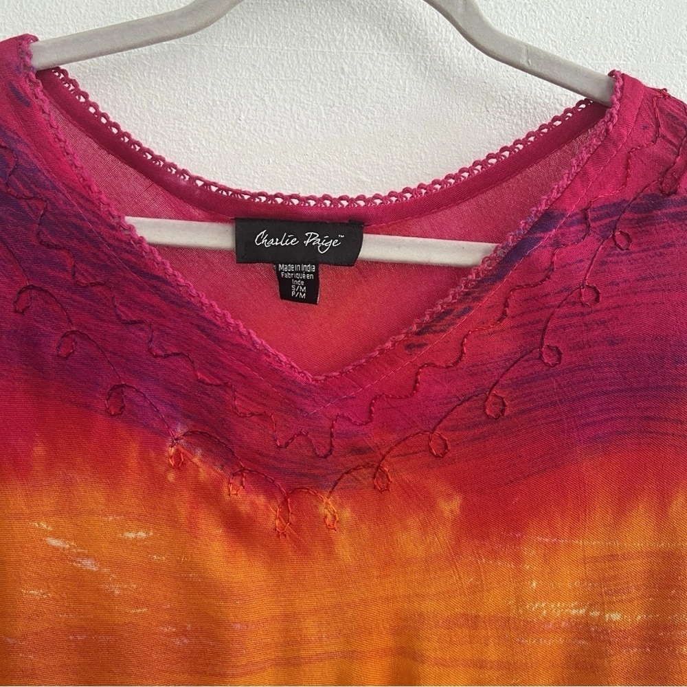 Charlie Paige tie dye blouse Top hippie - Picture 8 of 11
